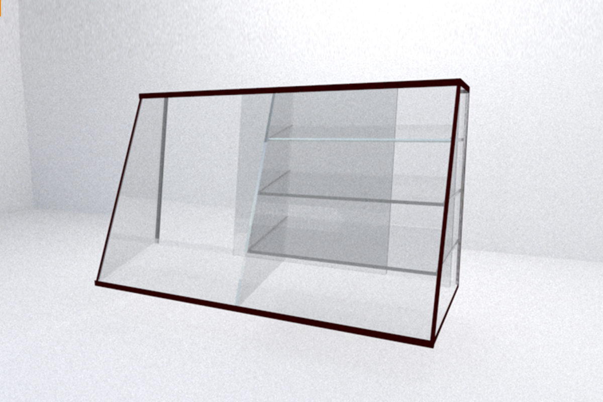 Glass food display rack in white background
