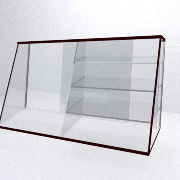 Glass food display rack in white background