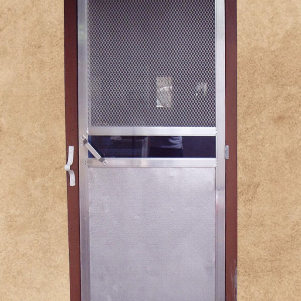 Door Screen with Glass on beige background